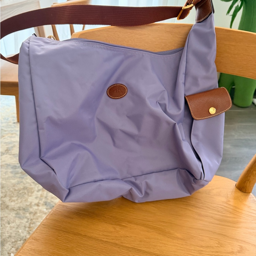 Longchamp Rare Lavender/Purple Nylon Hobo Crossbody Bag (Excellent)